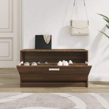 Shoe Bench Brown Oak - Stylish & Practical Storage - 80x24x45 cm