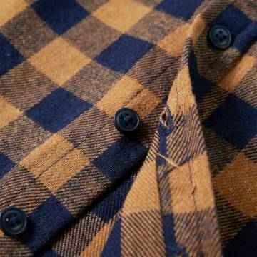 Kids' Plaid Shirt Cognac and Blue - Size 104 | Hipo Market