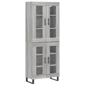 Stylish Grey Sonoma Highboard | Durable Engineered Wood