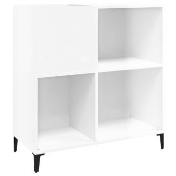 High Gloss White Record Cabinet - Stylish & Practical Storage