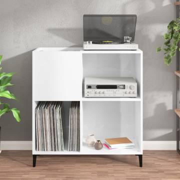 High Gloss White Record Cabinet - Stylish & Practical Storage