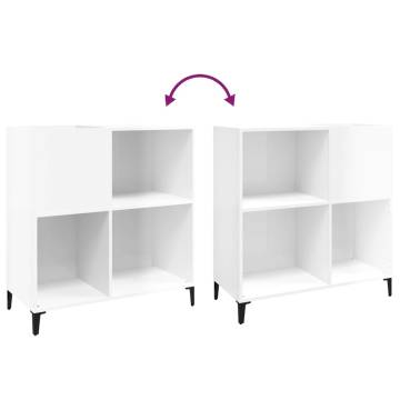 High Gloss White Record Cabinet - Stylish & Practical Storage