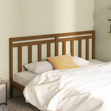 Stylish Honey Brown Bed Headboard - Solid Pine Wood