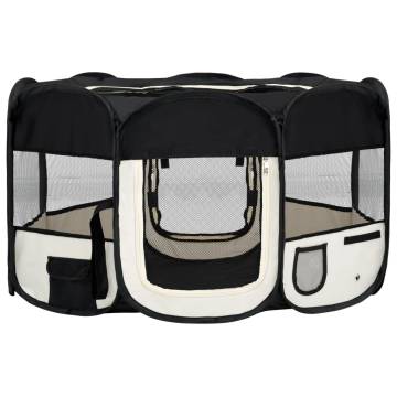 Foldable Dog Playpen with Carrying Bag - 145x145x61 cm