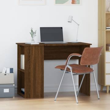 Brown Oak Desk 100x55x75 cm - Stylish Engineered Wood