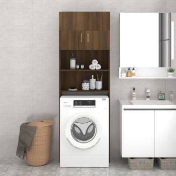 Washing Machine Cabinet - Brown Oak | Space Saver Solution