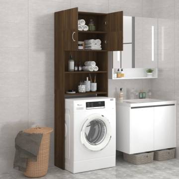 Washing Machine Cabinet - Brown Oak | Space Saver Solution