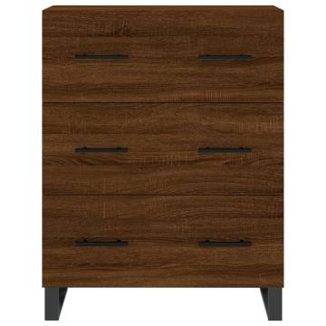 Stylish Highboard Brown Oak | 69.5x34x180 cm Engineered Wood