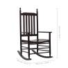 Vintage Brown Poplar Wood Rocking Chair - Timeless Design