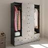 Modular Cabinet 18 Compartments - Stylish Black & White Storage