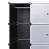 Modular Cabinet 18 Compartments - Stylish Black & White Storage