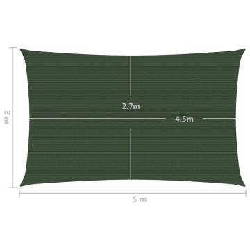 Sunshade Sail 3x5 m Dark Green HDPE | Protect Your Outdoor Space