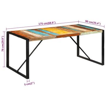 Reclaimed Solid Wood Dining Table - 175x90 cm | HipoMarket