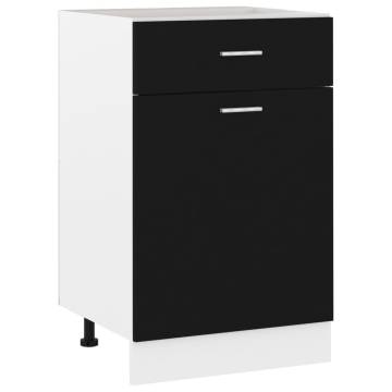 Drawer Bottom Cabinet Black 50x46x81.5 cm - Optimal Kitchen Storage