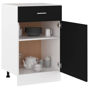 Drawer Bottom Cabinet Black 50x46x81.5 cm - Optimal Kitchen Storage