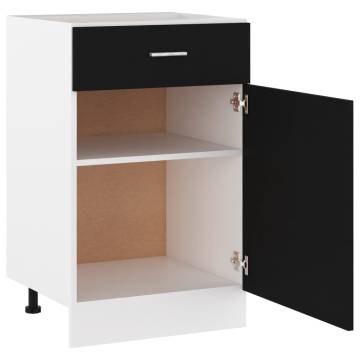 Drawer Bottom Cabinet Black 50x46x81.5 cm - Optimal Kitchen Storage