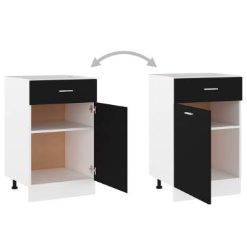 Drawer Bottom Cabinet Black 50x46x81.5 cm - Optimal Kitchen Storage