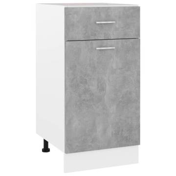 Concrete Grey Drawer Bottom Cabinet - 40x46x81.5 cm