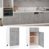 Concrete Grey Drawer Bottom Cabinet - 40x46x81.5 cm