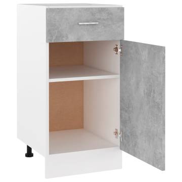 Concrete Grey Drawer Bottom Cabinet - 40x46x81.5 cm