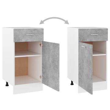 Concrete Grey Drawer Bottom Cabinet - 40x46x81.5 cm