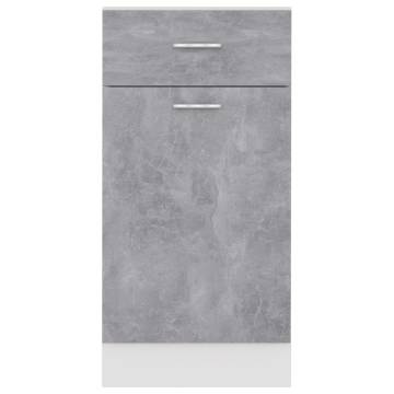 Concrete Grey Drawer Bottom Cabinet - 40x46x81.5 cm