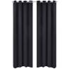 Blackout Curtain with Metal Eyelets 270x245 cm - Elegant Black