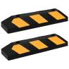 Reflective Parking Blocks - Durable Rubber Wheel Stoppers