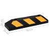 Reflective Parking Blocks - Durable Rubber Wheel Stoppers