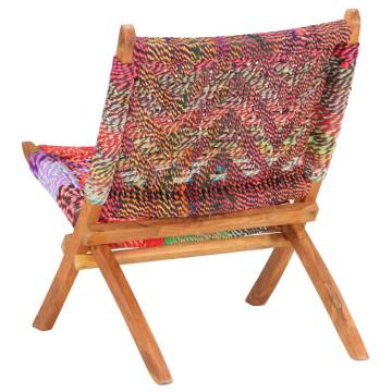 Folding Chindi Chair - Multicolours Fabric for Ultimate Comfort