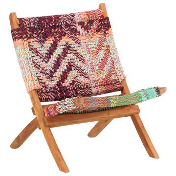 Folding Chindi Chair - Multicolours Fabric for Ultimate Comfort