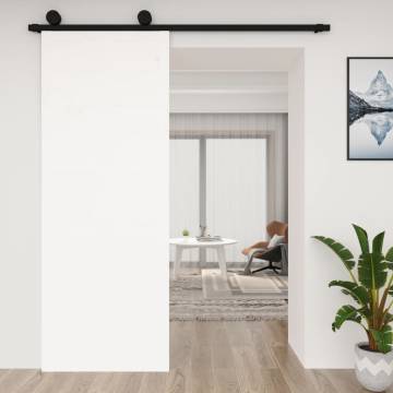 Barn Door White 80x1.8x214 cm Solid Wood Pine - Hipo Market