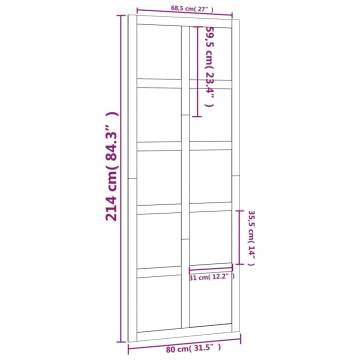 Barn Door White 80x1.8x214 cm Solid Wood Pine - Hipo Market