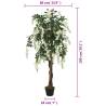 Artificial Wisteria Tree 150 cm with 840 Leaves - Green & White