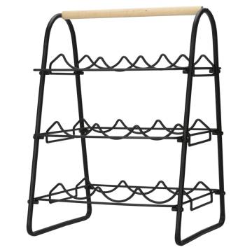 Stylish Home&Styling Wine Rack for 9 Bottles - Black & Natural