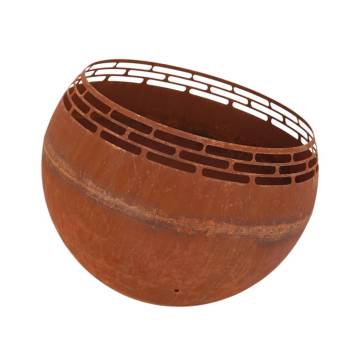 Esschert Design Fire Pit Ball Stripes Rust - Modern Garden Warmth