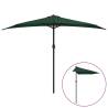 Green Balcony Parasol with Aluminium Pole | 300x155 cm Half