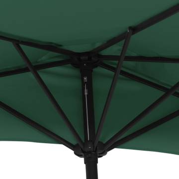 Green Balcony Parasol with Aluminium Pole | 300x155 cm Half