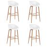 Bar Chairs 4 pcs White Colour white and brown Quantity in Package 4 