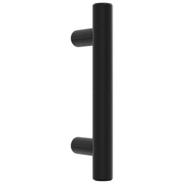 Elegant Black Stainless Steel Cabinet Handles - 10 pcs