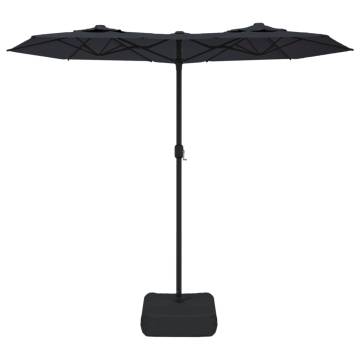 Double-Head Parasol with LEDs - Black 316x240 cm | Hipomarket