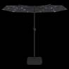 Double-Head Parasol with LEDs - Black 316x240 cm | Hipomarket