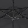 Double-Head Parasol with LEDs - Black 316x240 cm | Hipomarket