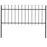 Garden Fence with Spear Top Steel 1.7x0.8 m Black Colour black Quantity in Package 1 Length 1.8 m Height 0.8 m 