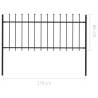 Elegant Black Garden Fence with Spear Top - 1.7x0.8 m