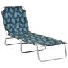 Folding Sun Lounger Steel and Fabric Leaves Print Colour leaf pattern Quantity in Package 1 