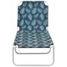 Folding Sun Lounger - Steel & Fabric Leaves Print | Hipo Market