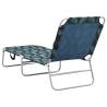 Folding Sun Lounger - Steel & Fabric Leaves Print | Hipo Market