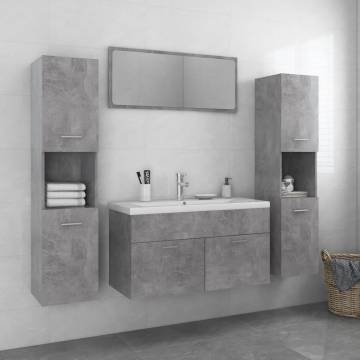 Stylish Concrete Grey Bathroom Furniture Set - HipoMarket