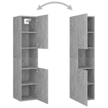 Stylish Concrete Grey Bathroom Furniture Set - HipoMarket